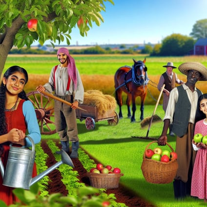 People working in the farm